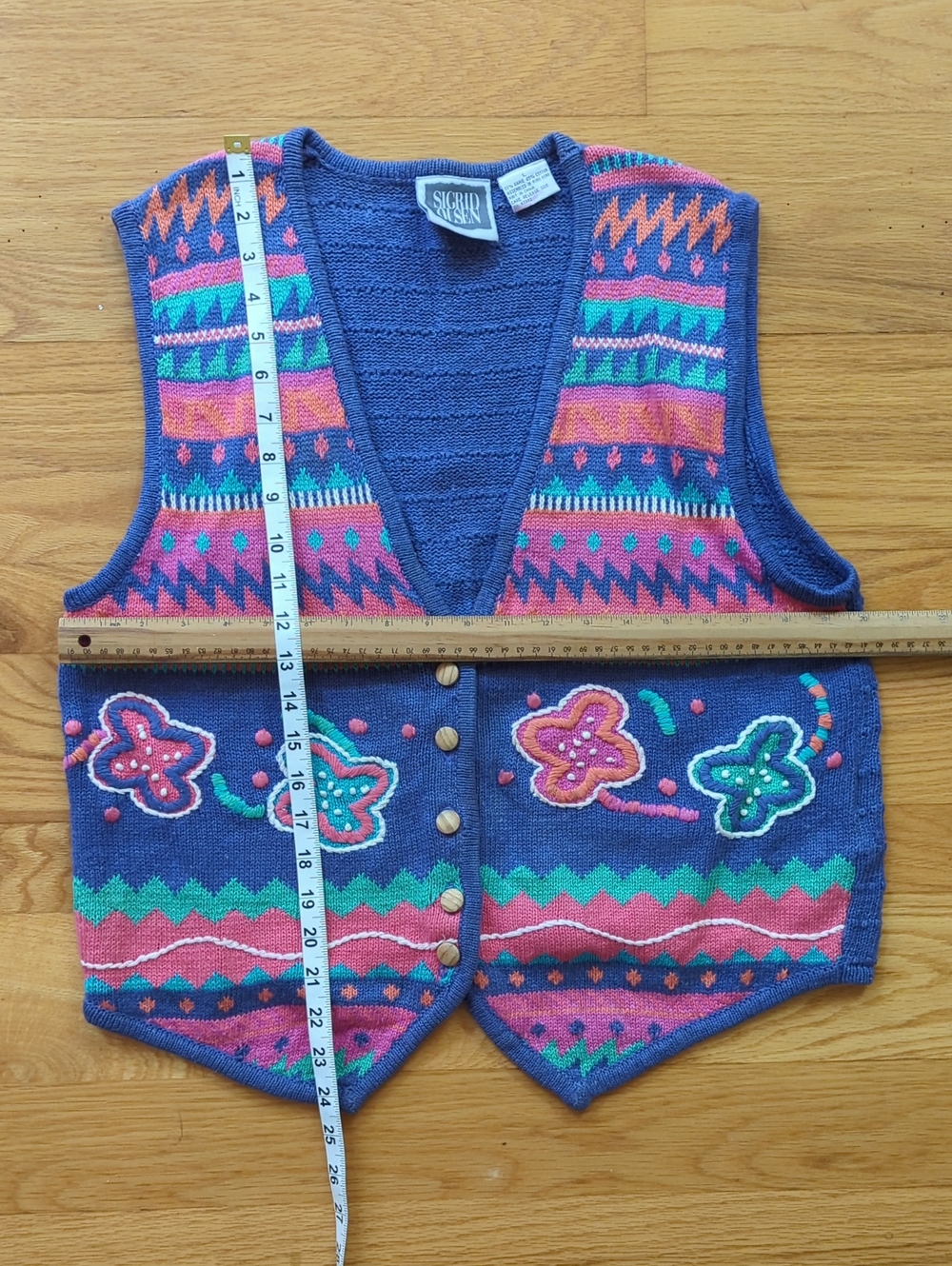 Sigrid Olsen Violet Floral & Geometric Knit Vest - Picture 2 of 6